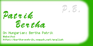 patrik bertha business card